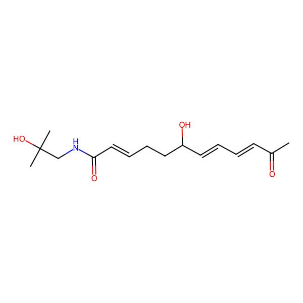 2D Structure of (2E,6R,7E,9E)-6-Hydroxy-N-(2-hydroxy-2-methylpropyl)-11-oxo-2,7,9-dodecatrienamide