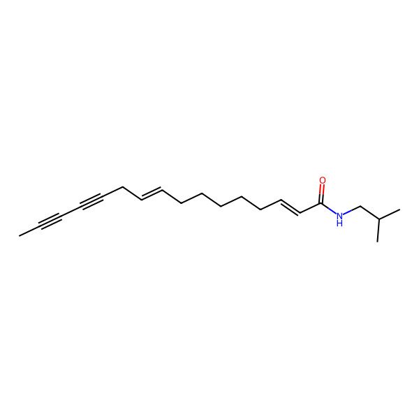 2D Structure of (2E,9Z)-N-(2-methylpropyl)hexadeca-2,9-dien-12,14-diynamide