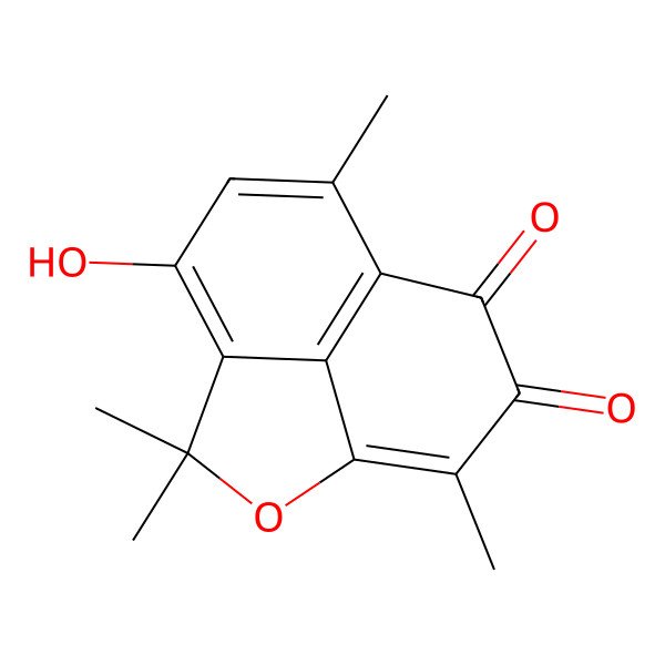 2D Structure of 2H-Naphtho[1,8-bc]furan-6,7-dione, 3-hydroxy-2,2,5,8-tetramethyl-