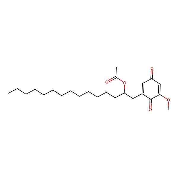 2D Structure of (2R)-1-(5-Methoxy-3,6-dioxocyclohexa-1,4-dien-1-yl)pentadecan-2-yl acetate