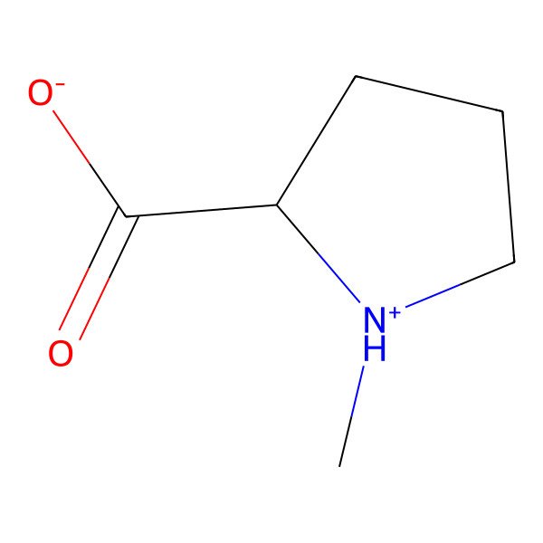 2D Structure of (2R)-1-methylpyrrolidin-1-ium-2-carboxylate 2D Structure of (2R)-1-methylpyrrolidin-1-ium-2-carboxylate