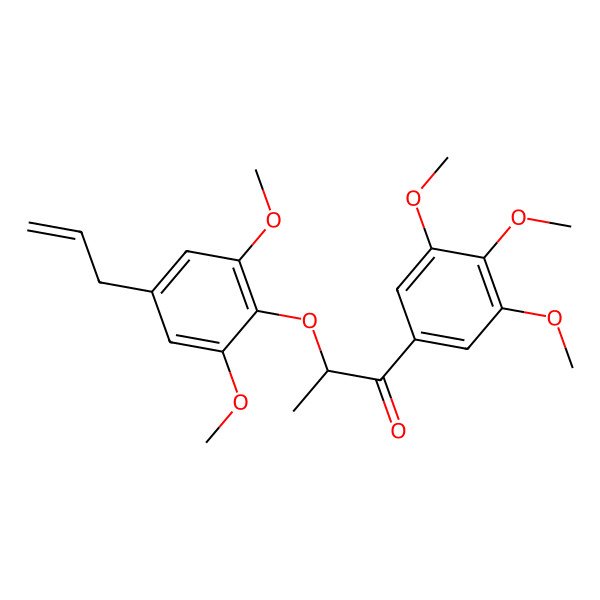 2D Structure of (2R)-2-(2,6-dimethoxy-4-prop-2-enylphenoxy)-1-(3,4,5-trimethoxyphenyl)propan-1-one 2D Structure of (2R)-2-(2,6-dimethoxy-4-prop-2-enylphenoxy)-1-(3,4,5-trimethoxyphenyl)propan-1-one