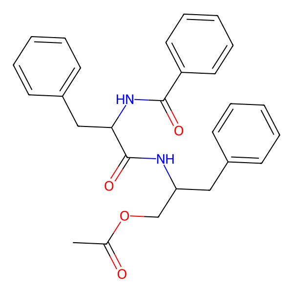 2D Structure of [(2R)-2-[[(2R)-2-benzamido-3-phenylpropanoyl]amino]-3-phenylpropyl] acetate