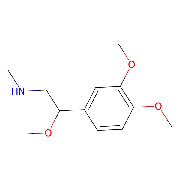 2D Structure of (2R)-2-(3,4-dimethoxyphenyl)-2-methoxy-N-methylethanamine 2D Structure of (2R)-2-(3,4-dimethoxyphenyl)-2-methoxy-N-methylethanamine