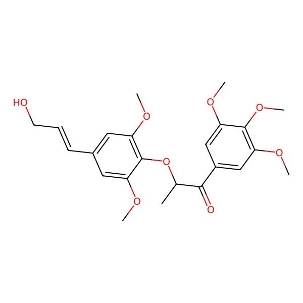 2D Structure of (2R)-2-[4-[(E)-3-hydroxyprop-1-enyl]-2,6-dimethoxy-phenoxy]-1-(3,4,5-trimethoxyphenyl)propan-1-one