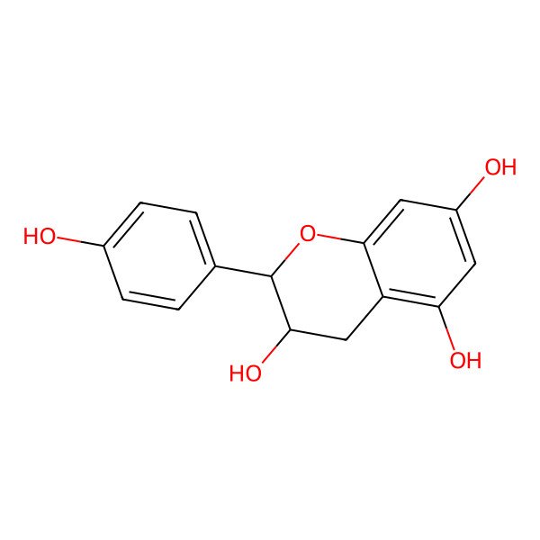 2D Structure of (2R)-2-(4-hydroxyphenyl)-3,4-dihydro-2H-chromene-3,5,7-triol
