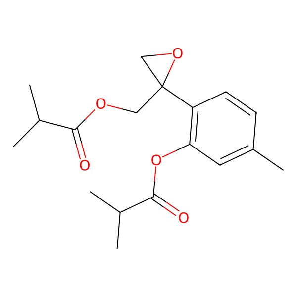 2D Structure of [(2R)-2-[4-methyl-2-(2-methylpropanoyloxy)phenyl]oxiran-2-yl]methyl 2-methylpropanoate