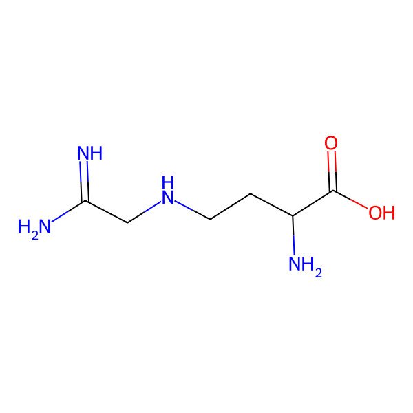 2D Structure of (2R)-2-amino-4-[(2-amino-2-iminoethyl)amino]butanoic acid