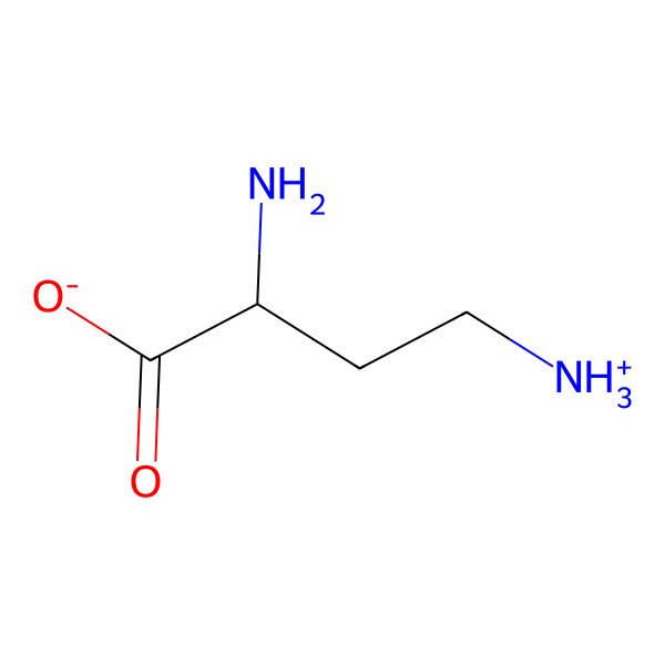 2D Structure of (2R)-2-amino-4-azaniumylbutanoate