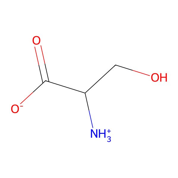 2D Structure of (2R)-2-ammonio-3-hydroxypropanoate