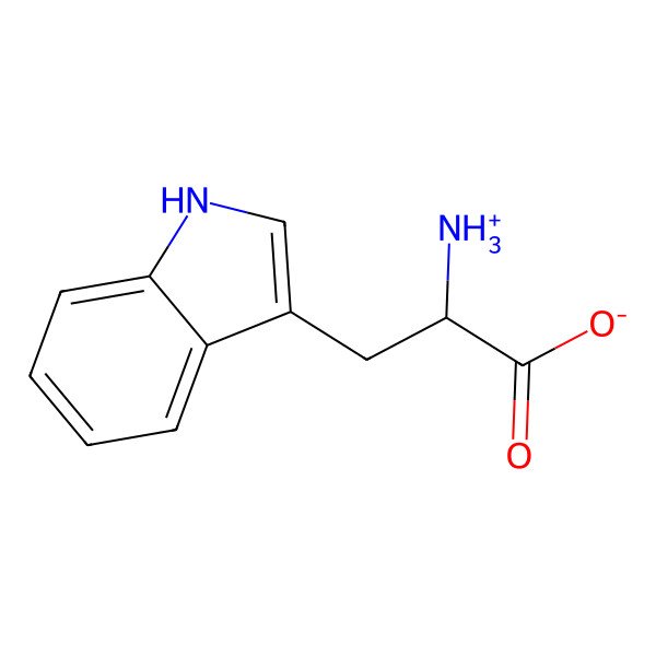 2D Structure of (2R)-2-azaniumyl-3-(1H-indol-3-yl)propanoate