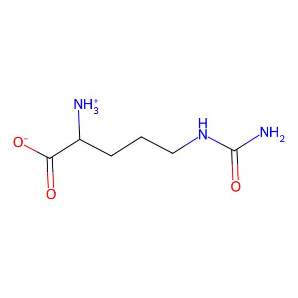 2D Structure of (2R)-2-azaniumyl-5-(carbamoylamino)pentanoate