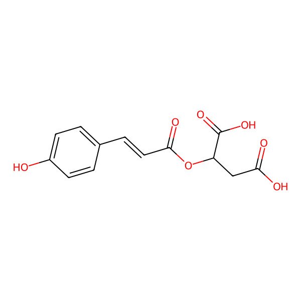2D Structure of (2R)-2-[(E)-3-(4-hydroxyphenyl)prop-2-enoyl]oxybutanedioic acid
