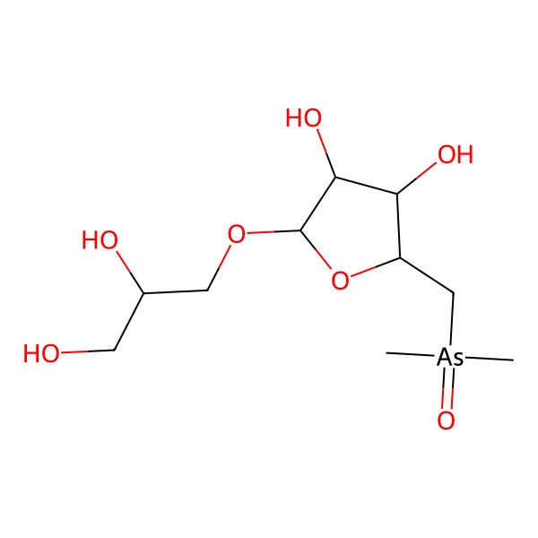 2D Structure of (2R)-2,3-Dihydroxypropyl 5-deoxy-5-(dimethylarsinyl)-beta-D-ribofuranoside