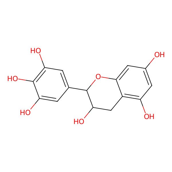 2D Structure of (2R)-2alpha-(3,4,5-Trihydroxyphenyl)-3,5,7-trihydroxy-3,4-dihydro-2H-1-benzopyran