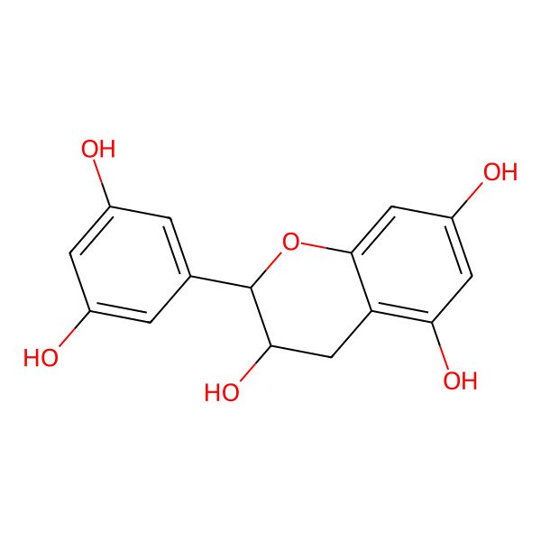 2D Structure of (2R)-2alpha-(3,5-Dihydroxyphenyl)-3,4-dihydro-2H-1-benzopyran-3beta,5,7-triol