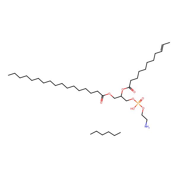 2D Structure of [(2R)-3-[2-aminoethoxy(hydroxy)phosphoryl]oxy-2-[(E)-undec-9-enoyl]oxypropyl] heptadecanoate;hexane