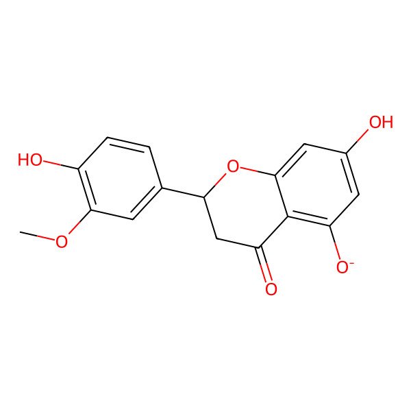 2D Structure of (2R)-7-hydroxy-2-(4-hydroxy-3-methoxyphenyl)-4-oxo-2,3-dihydrochromen-5-olate