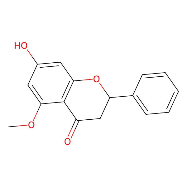 2D Structure of (2r)-7-Hydroxy-5-methoxy-2-phenylchroman-4-one 2D Structure of (2r)-7-Hydroxy-5-methoxy-2-phenylchroman-4-one