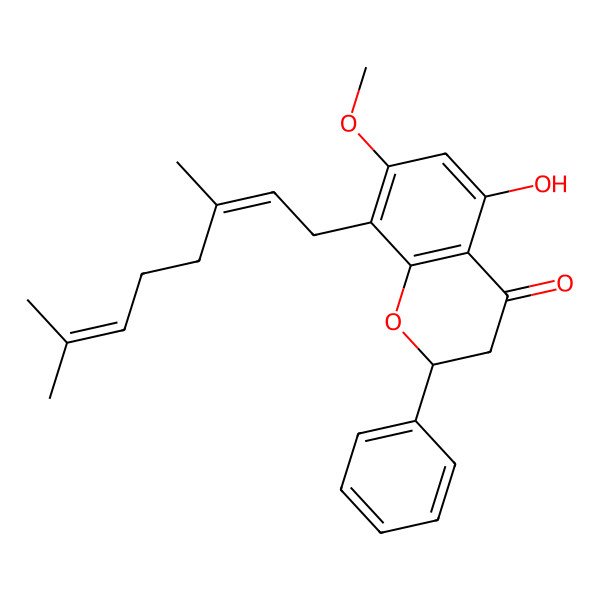 2D Structure of (2R)-8-geranylpinostrobin
