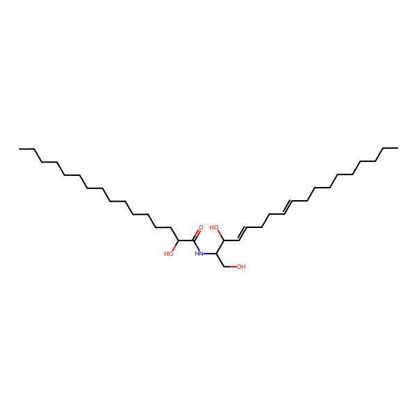 2D Structure of (2R)-N-[(1S,2R,3E,7E)-1-(Hydroxymethyl)-2-hydroxy-3,7-heptadecadienyl]-2-hydroxypalmitamide
