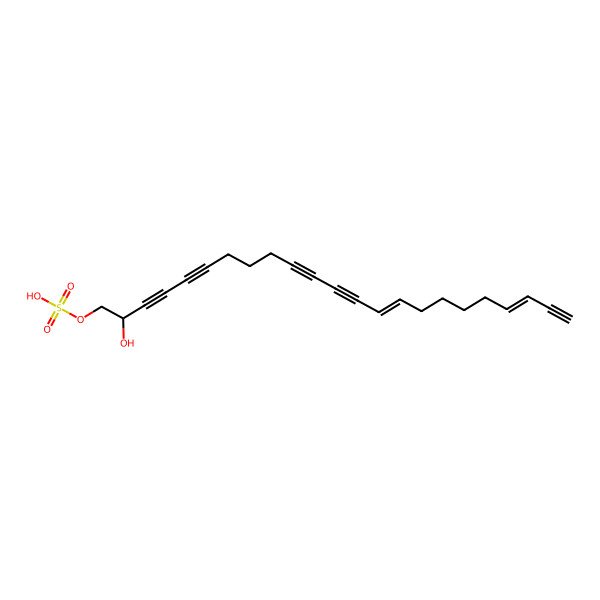 2D Structure of [(2R,14Z,20Z)-2-hydroxytricosa-14,20-dien-3,5,10,12,22-pentaynyl] hydrogen sulfate