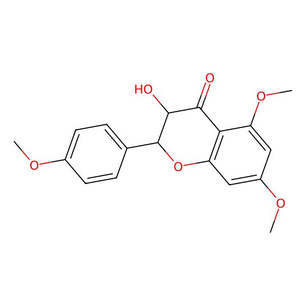 2D Structure of (2R,3R)-2,3-Dihydro-3-hydroxy-5,7-dimethoxy-2-(4-methoxyphenyl)-4H-1-benzopyran-4-one