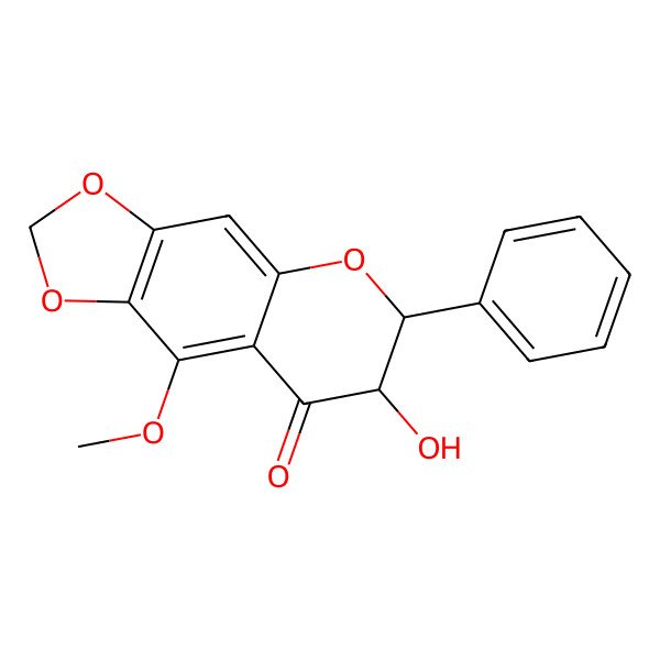 2D Structure of (2R,3R)-3-Hydroxy-5-methoxy-6,7-methylenedioxyflavanone