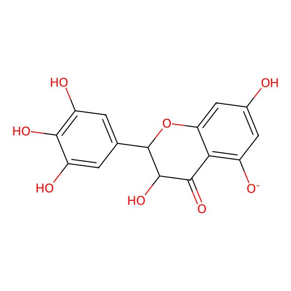 2D Structure of (2R,3R)-3,7-dihydroxy-4-oxo-2-(3,4,5-trihydroxyphenyl)-2,3-dihydrochromen-5-olate