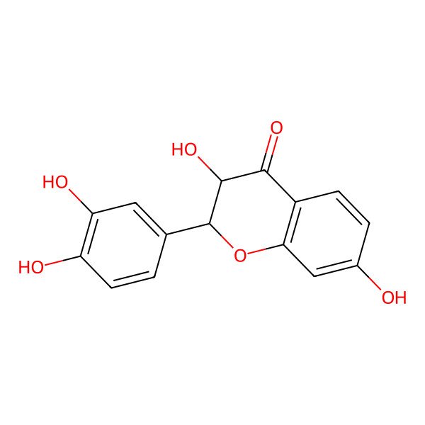 2D Structure of (2R,3S)-2-(3,4-dihydroxyphenyl)-3,7-dihydroxy-2,3-dihydrochromen-4-one