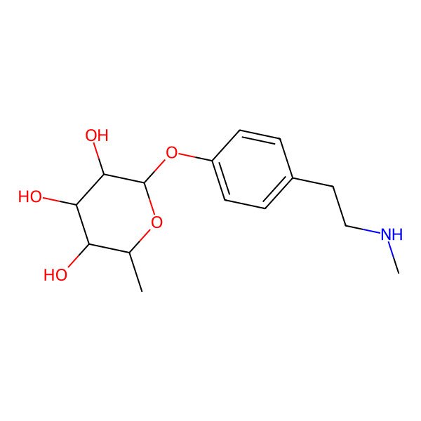 2D Structure of (2R,3R,4R,5R,6S)-2-methyl-6-[4-[2-(methylamino)ethyl]phenoxy]oxane-3,4,5-triol