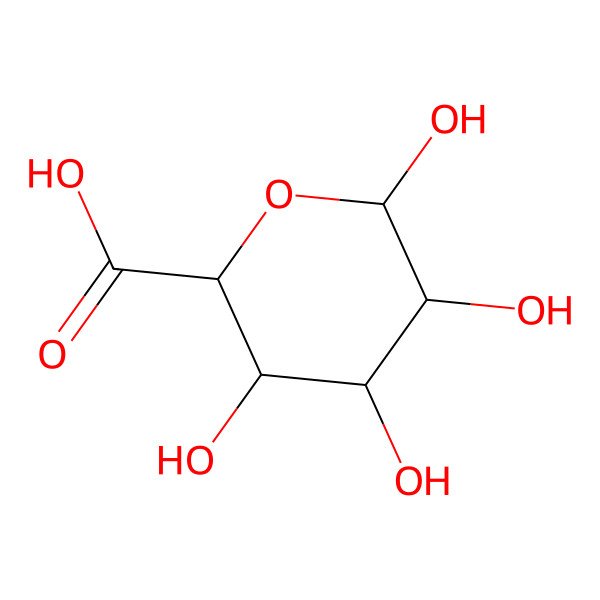 2D Structure of (2R,3R,4S,5S,6S)-3,4,5,6-tetrahydroxyoxane-2-carboxylic acid