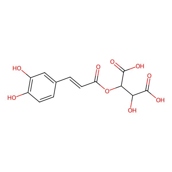 2D Structure of (2R,3S)-2-[(E)-3-(3,4-dihydroxyphenyl)prop-2-enoyl]oxy-3-hydroxybutanedioic acid