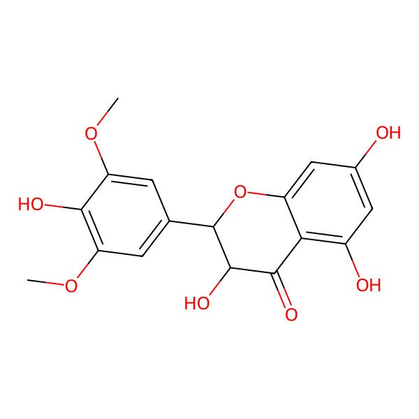 2D Structure of (2R,3S)-3,4',5,7-Tetrahydroxy-3',5'-dimethoxy-2,3-dihydroflavone