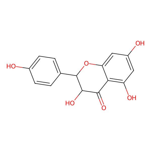2D Structure of (2R,3S)-3,5,7-trihydroxy-2-(4-hydroxyphenyl)-2,3-dihydrochromen-4-one