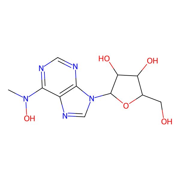 2D Structure of (2R,3S,4R,5R)-2-(hydroxymethyl)-5-[6-[hydroxy(methyl)amino]purin-9-yl]oxolane-3,4-diol