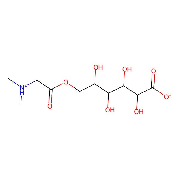 2D Structure of (2R,3S,4R,5R)-6-[2-(dimethylazaniumyl)acetyl]oxy-2,3,4,5-tetrahydroxyhexanoate