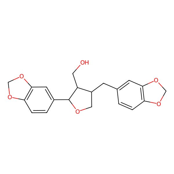 2D Structure of [(2R,3S,4S)-2-(1,3-benzodioxol-5-yl)-4-(1,3-benzodioxol-5-ylmethyl)oxolan-3-yl]methanol