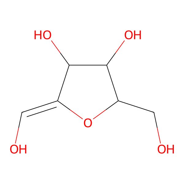 2D Structure of (2R,3S,4S)-2-(hydroxymethyl)-5-(hydroxymethylidene)oxolane-3,4-diol