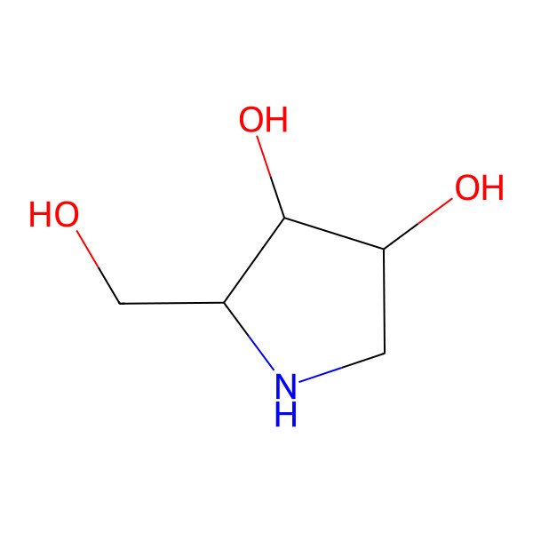 2D Structure of (2r,3s,4s)-2-(Hydroxymethyl)pyrrolidine-3,4-diol