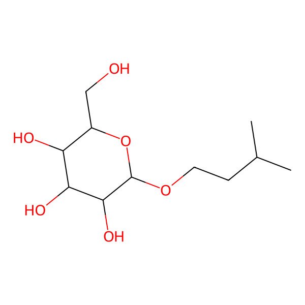 2D Structure of (2R,3S,4S,5R,6R)-2-(hydroxymethyl)-6-(3-methylbutoxy)oxane-3,4,5-triol