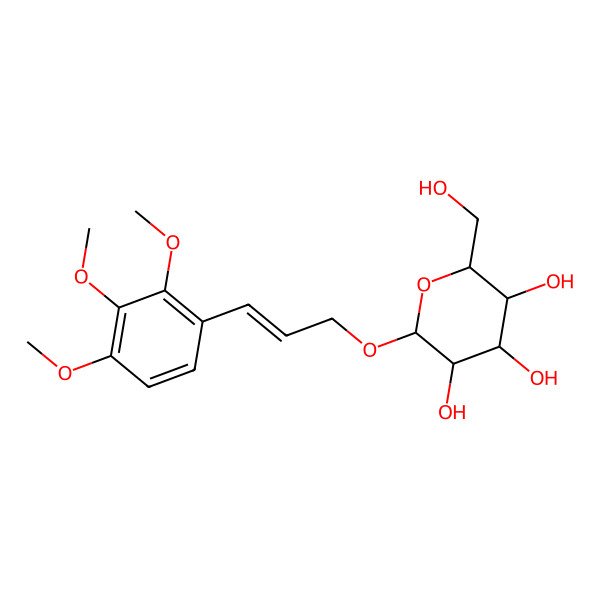2D Structure of (2R,3S,4S,5R,6R)-2-(hydroxymethyl)-6-[(E)-3-(2,3,4-trimethoxyphenyl)prop-2-enoxy]oxane-3,4,5-triol