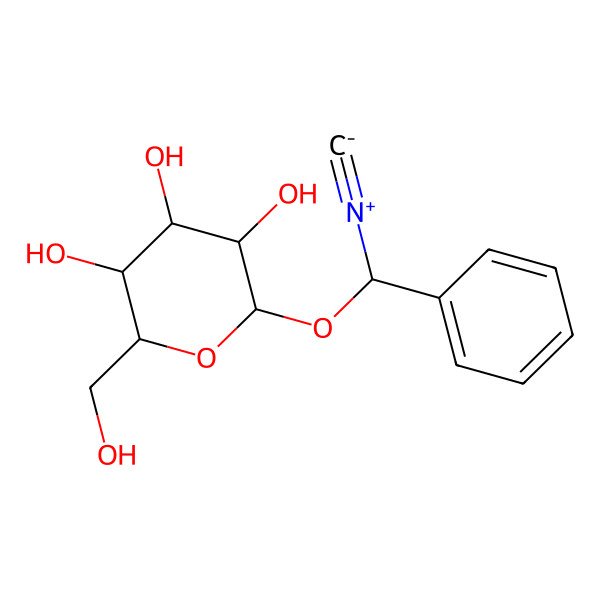 2D Structure of (2R,3S,4S,5R,6S)-2-(hydroxymethyl)-6-[(R)-isocyano(phenyl)methoxy]oxane-3,4,5-triol