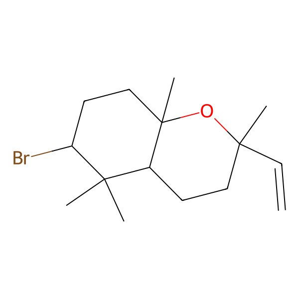 2D Structure of (2R,4aalpha)-2beta-Vinyl-2,5,5,8abeta-tetramethyl-6beta-bromooctahydro-2H-1-benzopyran