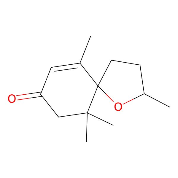 2D Structure of (2r,5s)-2,6,10,10-Tetramethyl-1-oxaspiro[4.5]dec-6-en-8-one