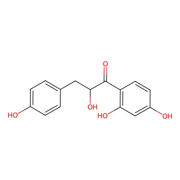 2D Structure of (2S)-1-(2,4-dihydroxyphenyl)-2-hydroxy-3-(4-hydroxyphenyl)propan-1-one