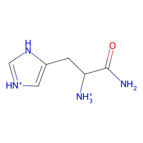 2D Structure of [(2S)-1-amino-3-(1H-imidazol-3-ium-5-yl)-1-oxopropan-2-yl]azanium