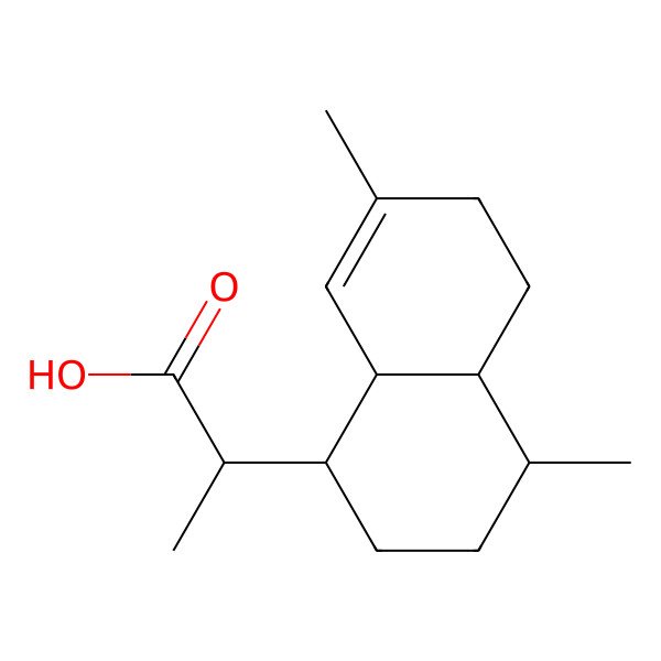 2D Structure of (2S)-2-[(1R,4R,4aS,8aS)-4,7-dimethyl-1,2,3,4,4a,5,6,8a-octahydronaphthalen-1-yl]propanoic acid