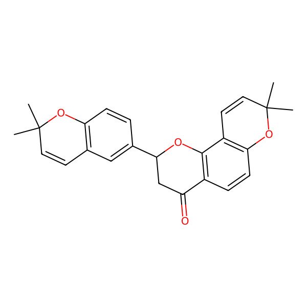 2D Structure of (2S)-2-(2,2-dimethylchromen-6-yl)-8,8-dimethyl-2,3-dihydropyrano[2,3-f]chromen-4-one