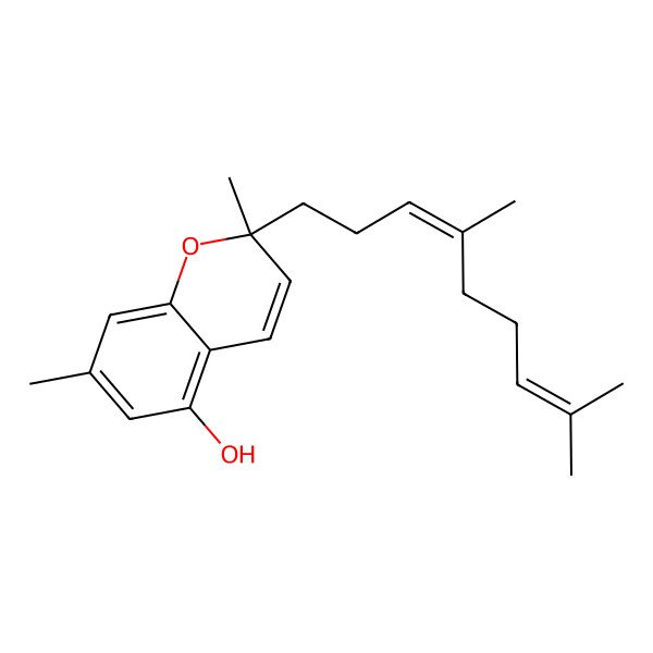 2D Structure of (2S)-2-[(3E)-4,8-dimethylnona-3,7-dienyl]-2,7-dimethylchromen-5-ol
